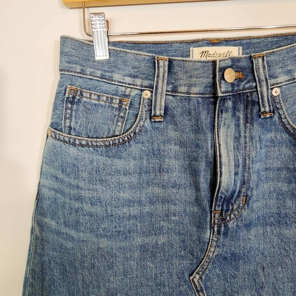 Euc Madwell Rigid Denim A-Line Mini Skirt in Lakeline Wash: Eco Edition Size 26 - Picture 3 of 11